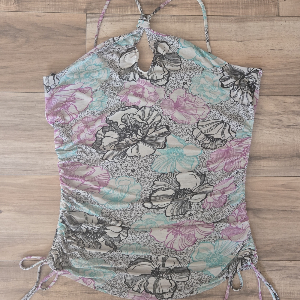Baby Phat Floral Camisole in Pink, Teal, and Black